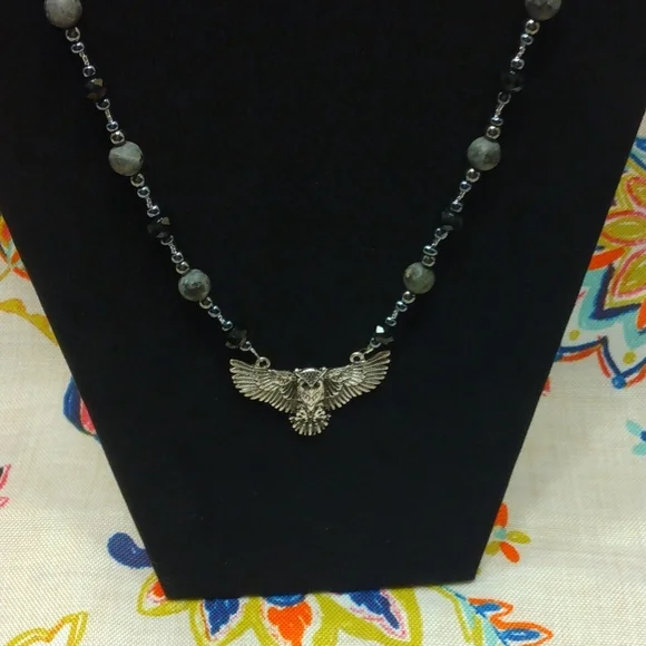 💖(2 for $20)Beaded handmade necklace with owl pendant - Picture 4 of 4